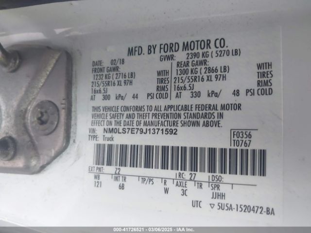 NM0LS7E79J1371592 Ford Transit Connect Xl
