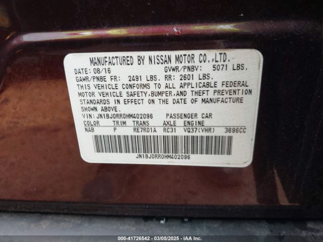 JN1BJ0RR0HM402096 Infiniti QX50