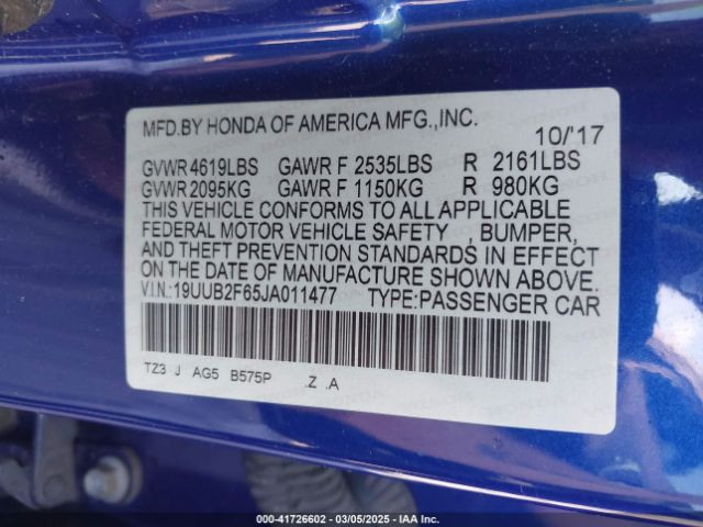 19UUB2F65JA011477 Acura Tlx Tech   A-spec Pkgs