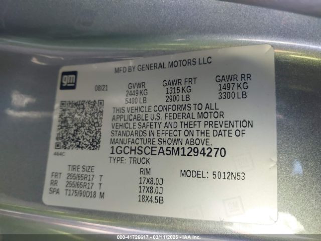 1GCHSCEA5M1294270 Chevrolet Colorado 2wd  Long Box Lt