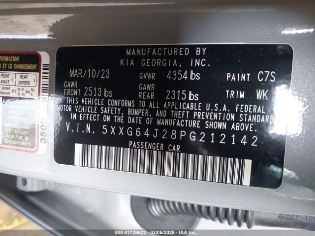 5XXG64J28PG212142 KIA K5 Gt-line