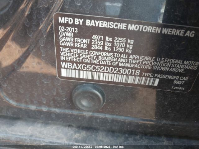 2013 BMW 528I WBAXG5C52DD230018 Photo 5