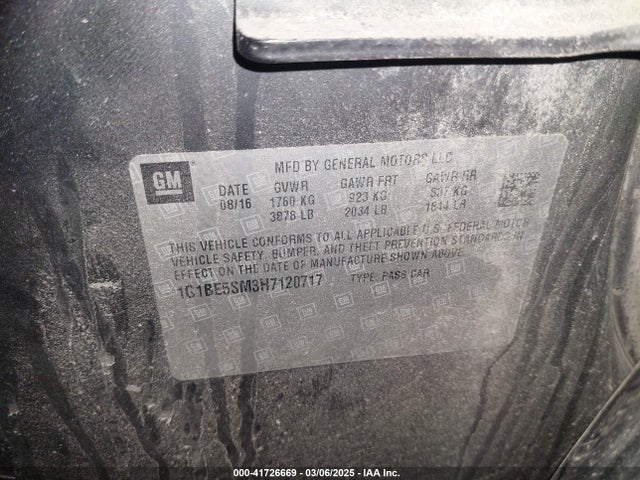 1G1BE5SM3H7120717 Chevrolet Cruze Lt Auto