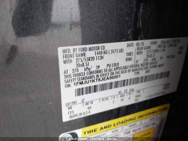 1FMJU1KT8JEA56001 Ford Expedition Limited