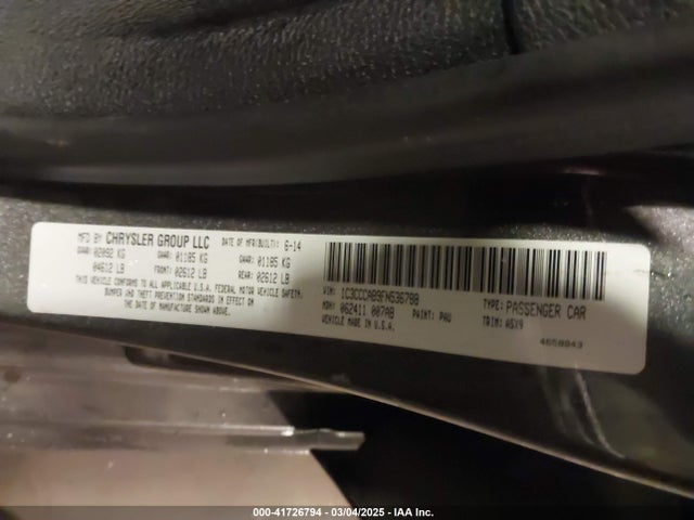 Chrysler 200 Limited 2015 1C3CCCAB9FN536788 Image 9