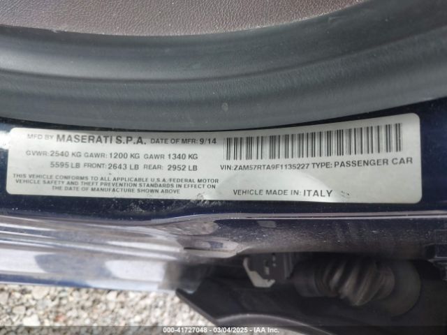 ZAM57RTA9F1135227 Maserati Ghibli S Q4