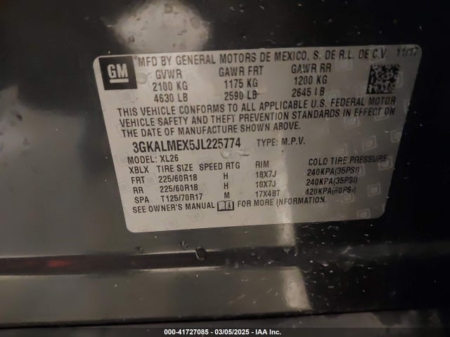 3GKALMEX5JL225774 GMC Terrain Sle
