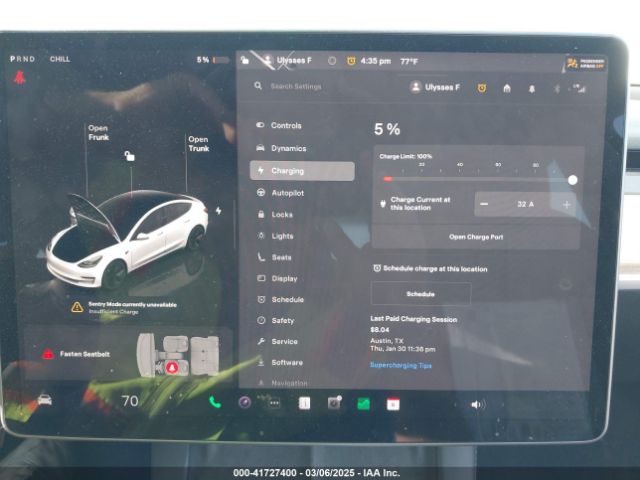 5YJ3E1EAXPF436212 Tesla Model 3 Rear-wheel Drive