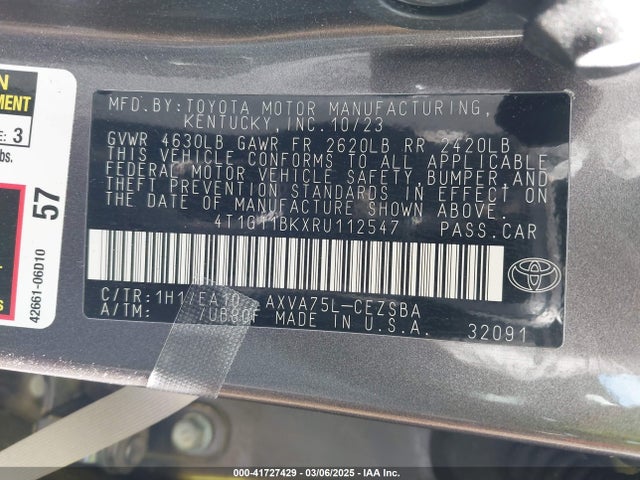 4T1G11BKXRU112547 Toyota CAMRY SE