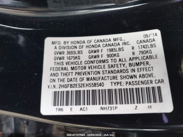 2HGFB2E52EH558540 Honda Civic Lx