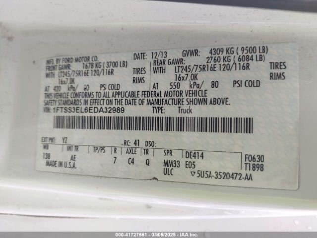 1FTSS3EL6EDA32989 Ford E-350 Super Duty Commercial