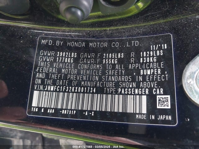 JHMFC1F32KX001734 Honda CIVIC EX