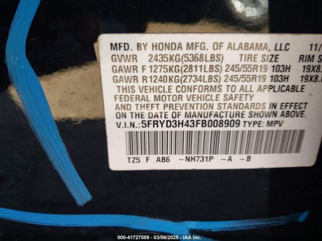 2015 ACURA MDX 5FRYD3H43FB008909 Photo 8
