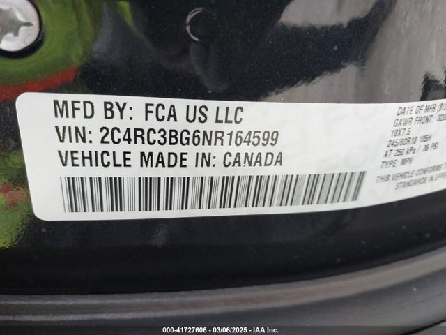 Chrysler Pacifica Touring L Awd 2022 2C4RC3BG6NR164599 Image 9