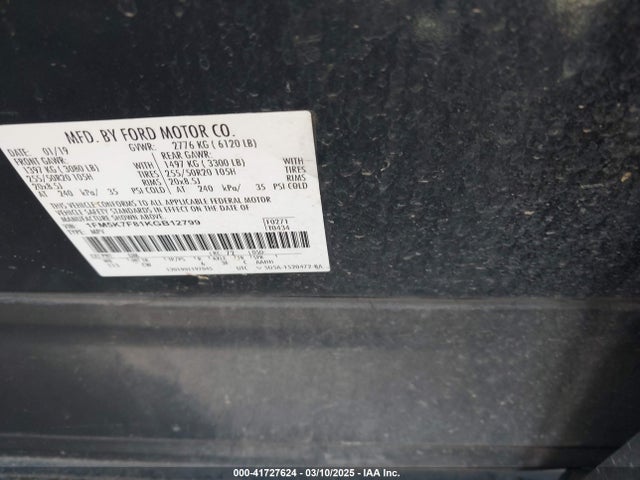 1FM5K7F81KGB12799 Ford Explorer Limited