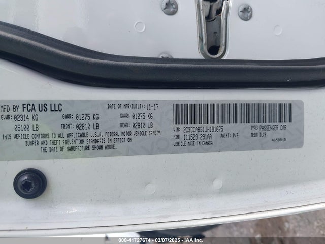 Chrysler 300 300s 2018 2C3CCABG1JH191675 Image 9