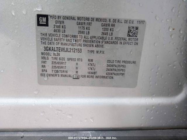 3GKALTEV6JL212153 GMC Terrain Sle