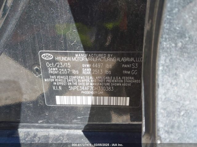 5NPE34AF7GH330383 Hyundai Sonata Limited