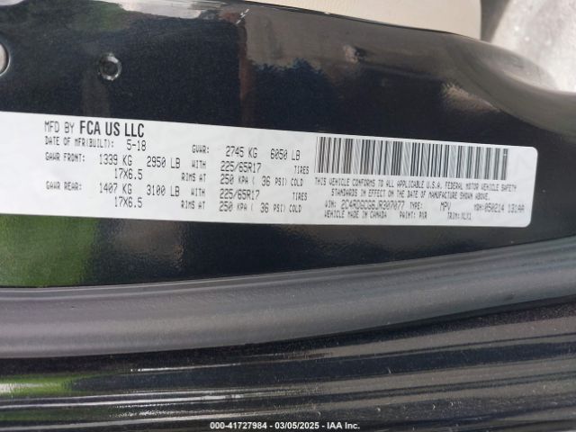 2C4RDGCG6JR307077 Dodge Grand Caravan Sxt