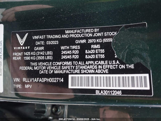 Vinfast Vf 8 Plus 2023 RLLV1AFA0PH002714 Image 9
