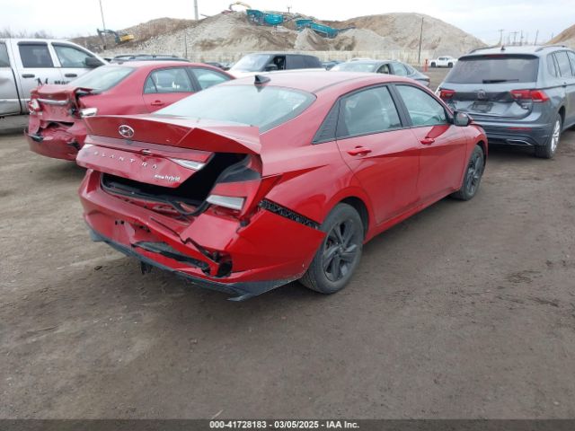 KMHLM4AJ1PU055183 Hyundai Elantra Hybrid Blue