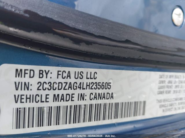 2C3CDZAG4LH235605 Dodge Challenger Sxt