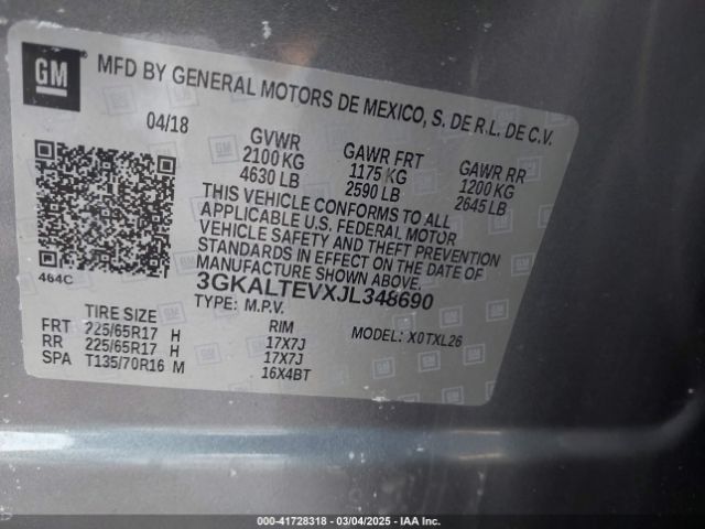 3GKALTEVXJL348690 GMC Terrain Sle