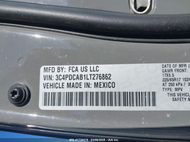 3C4PDCAB1LT276862 Dodge Journey Se Value