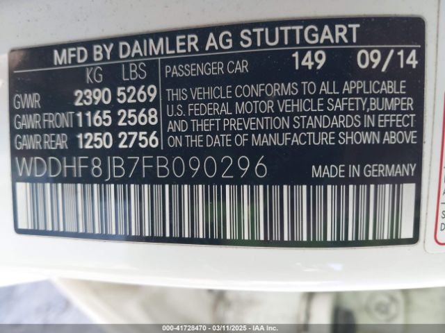 WDDHF8JB7FB090296 Mercedes-Benz E 350 4matic