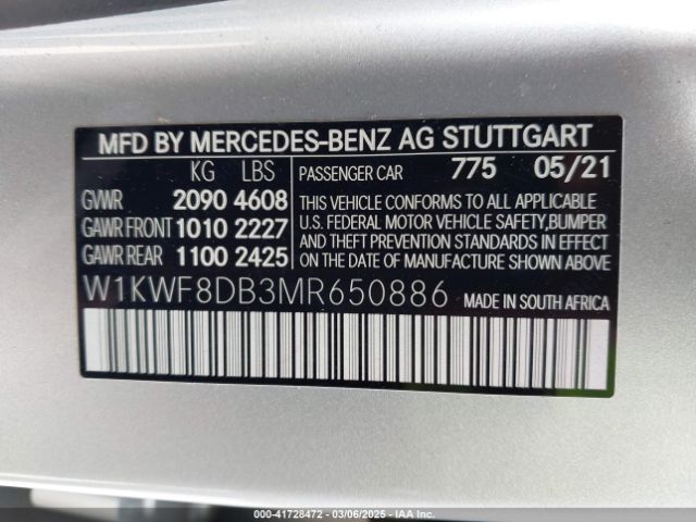W1KWF8DB3MR650886 Mercedes-Benz C 300 Sedan