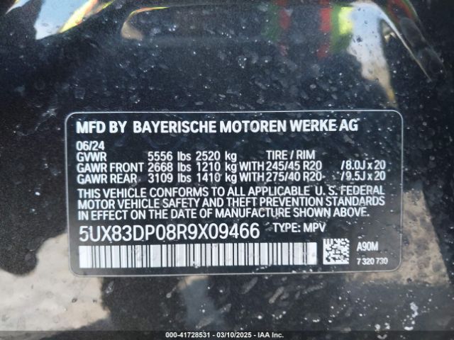 5UX83DP08R9X09466 BMW X3 M40i