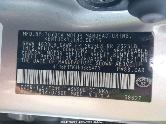 4T1BF1FK4HU665473 Toyota CAMRY LE