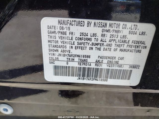 JN1BV7AR2FM416586 Infiniti Q50 Premium