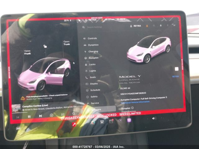 5YJYGAEEXMF282633 Tesla Model Y Long Range Dual Motor All-wheel Drive