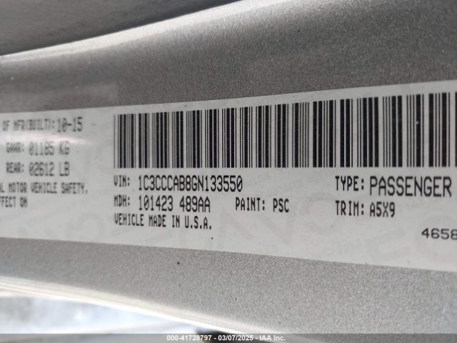 1C3CCCAB8GN133550 Chrysler 200 Limited
