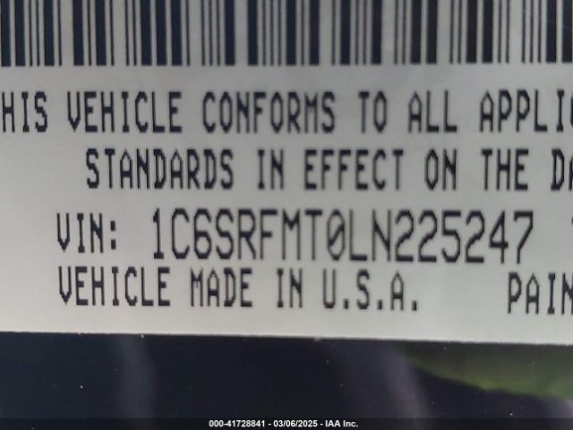 1C6SRFMT0LN225247 RAM 1500 Big Horn  4x4 6'4 Box