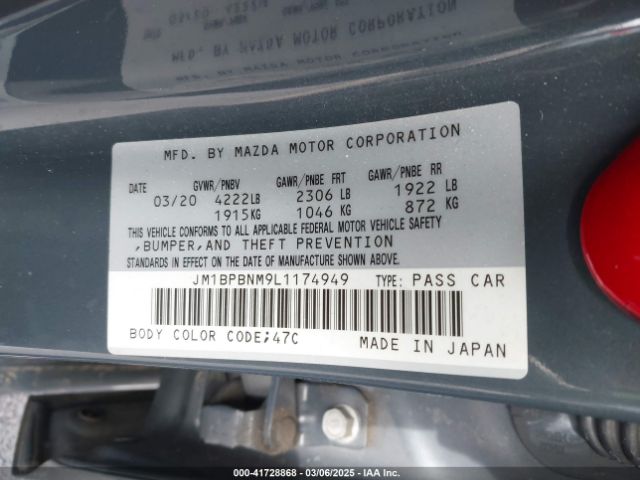 JM1BPBNM9L1174949 Mazda Mazda3 Hatchback Premium Package