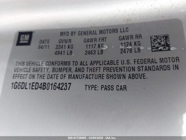 2011 CADILLAC CTS 1G6DL1ED4B0164237 Photo 8