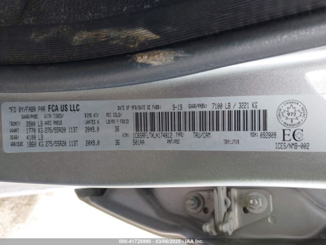 1C6SRFLTXLN174812 RAM 1500 Rebel