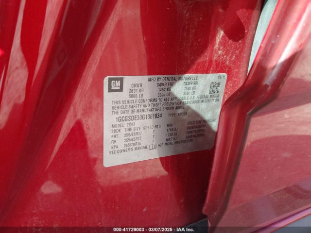 1GCGSDE30G1361834 Chevrolet Colorado Z71