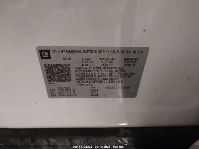 3GKALVEV0KL183181 GMC Terrain Slt