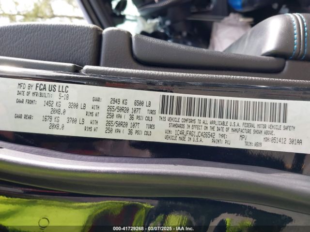 1C4RJFAG1JC426542 Jeep Grand Cherokee Upland 4x4