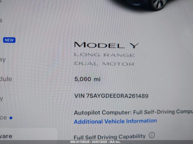 7SAYGDEE0RA261489 Tesla Model Y Long Range Dual Motor All-wheel Drive