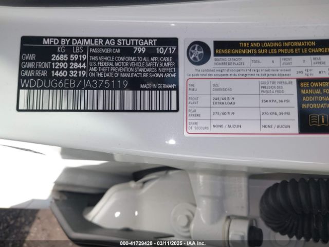 WDDUG6EB7JA375119 Mercedes-Benz S 450 4matic