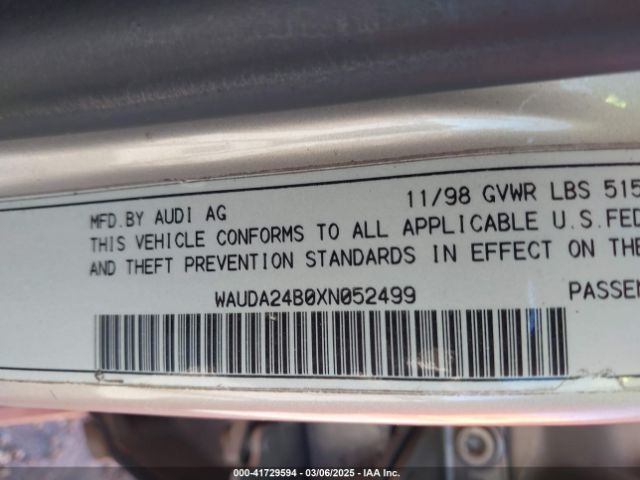 1999 AUDI A6 WAUDA24B0XN052499 Photo 8