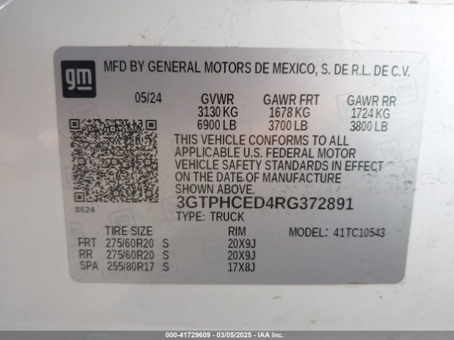 3GTPHCED4RG372891 GMC Sierra 1500 2wd  Short Box Elevation