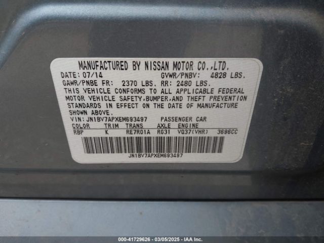JN1BV7APXEM693497 Infiniti Q50 SPORT