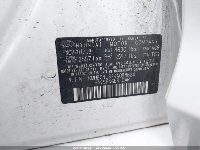 KMHE34L32KA088634 Hyundai Sonata Hybrid Limited