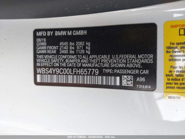 2020 BMW M4 WBS4Y9C00LFH65779 Photo 8