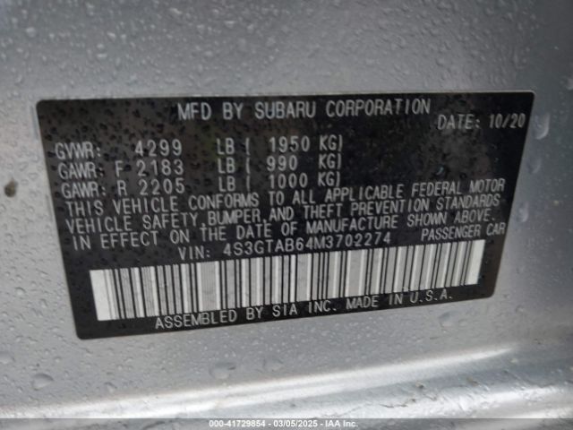 4S3GTAB64M3702274 Subaru Impreza 5-door